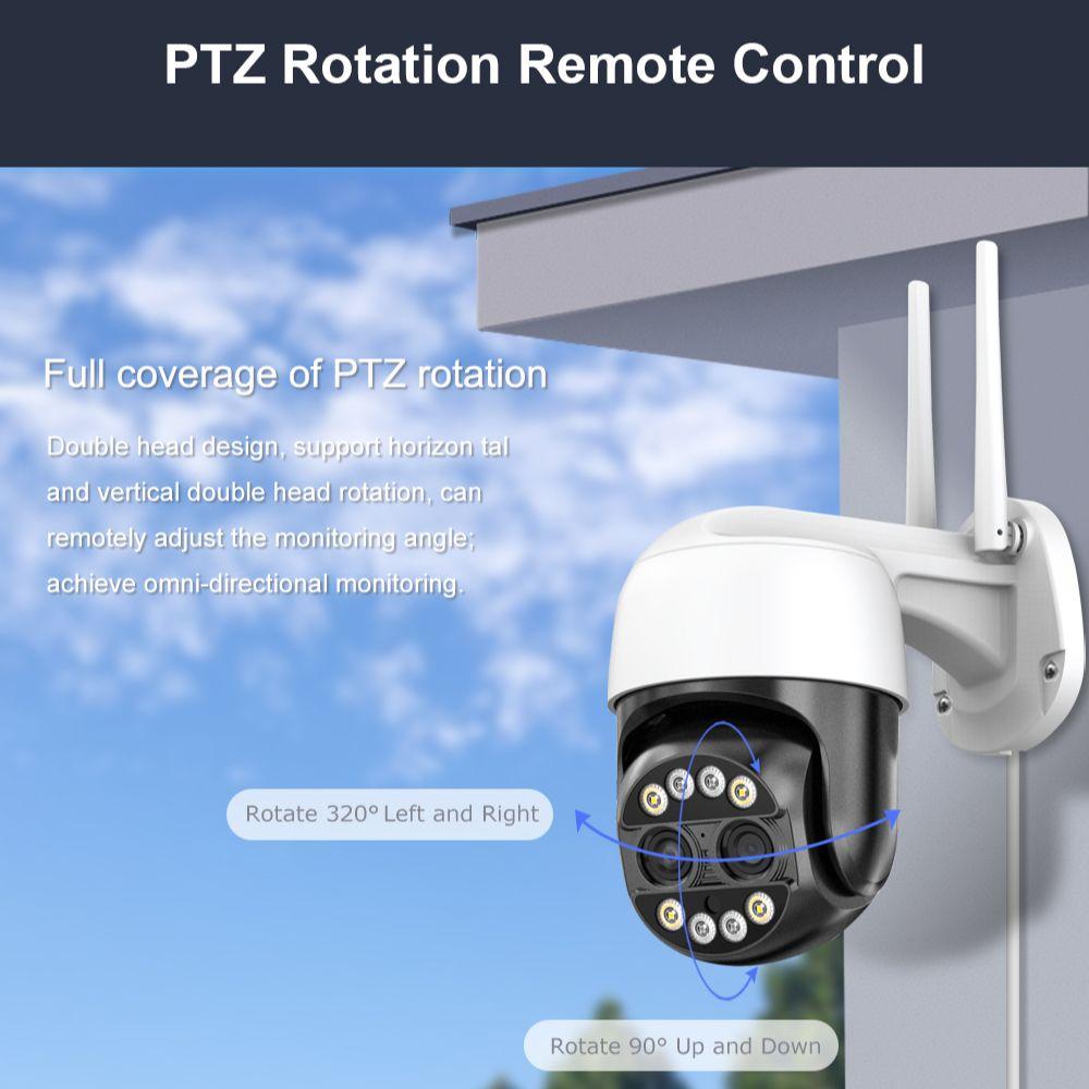 MediaSite 8MP 4K 8x Lai Zoom 2.8 12mm Ống Kính Kép PTZ Camera IP WiFi Phát Hiện Con Người An Ninh camera Giám Sát Video ICsee