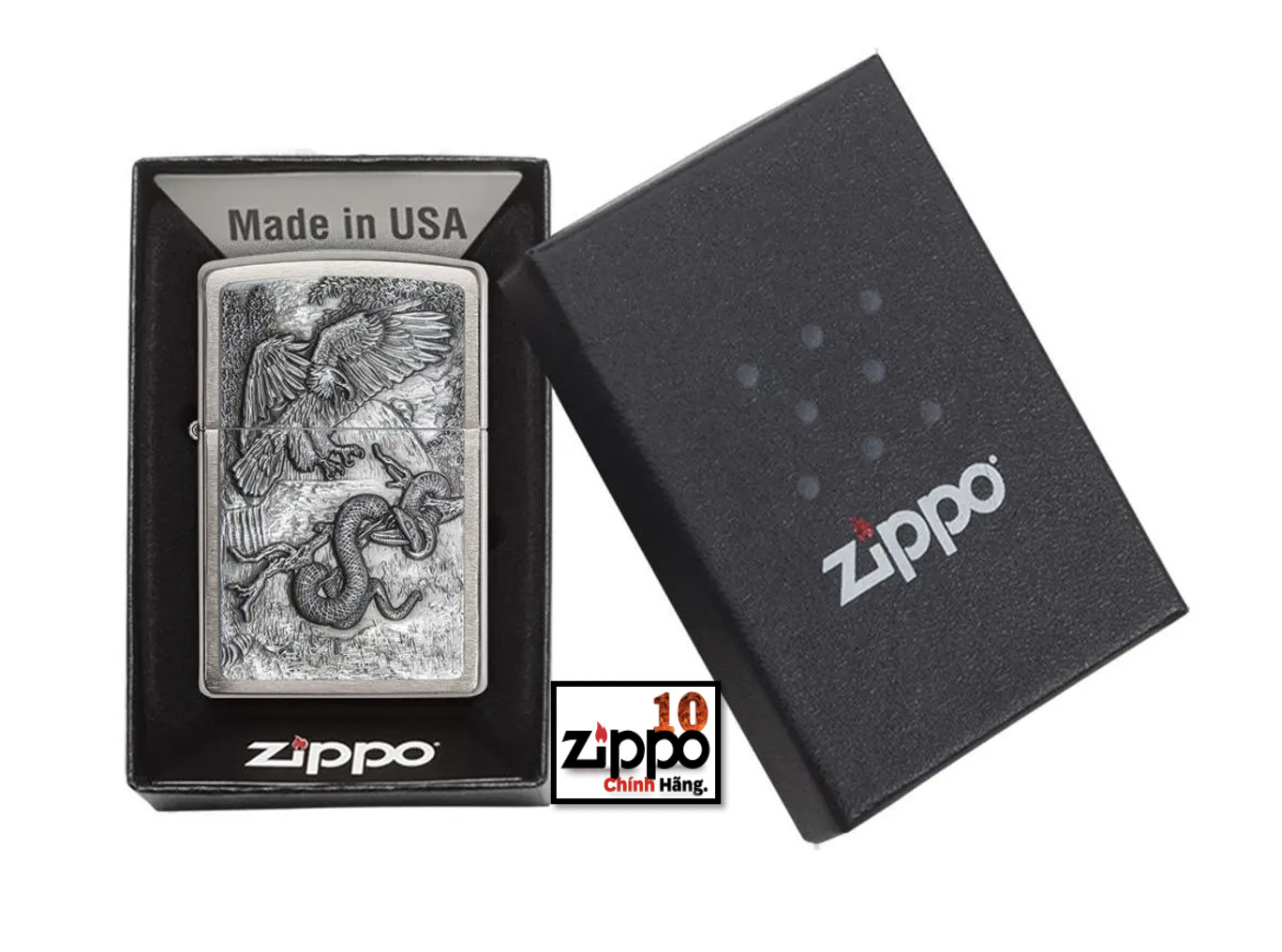 Bật lửa Zippo 29637 Eagle vs. Snake - Chính hãng 100%