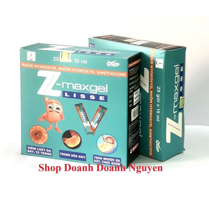 Gel dạ dày Lisse Z-MAXGEL, hộp 25 gói x 15ml, hỗ trợ các bệnh về dà dày, tá tràng
