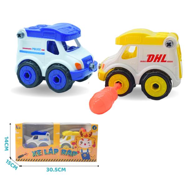 Bộ 2 Đồ Chơi Lắp Ráp Mô Hình Xe Cứu Thương, Cảnh Sát Hoặc Bưu Chính - LAToys LA368H-12