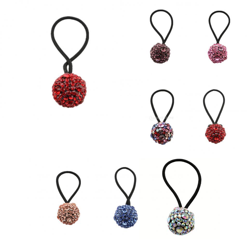 Diamond Ball Elastic Hair Ties Band Rope Hair Band Bun Ponytail Holder Maker Ring