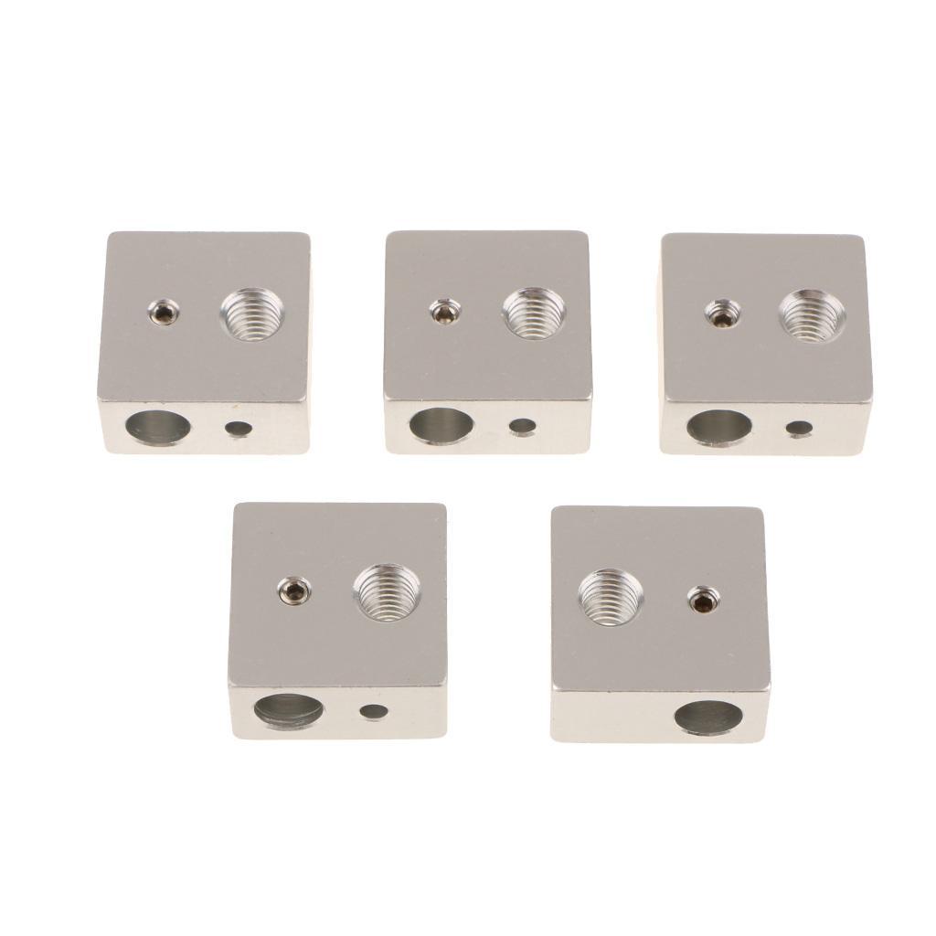 5Piece Aluminum Heater Block For Makerbot 3D Printer Extruder 20X20x10mm MK8