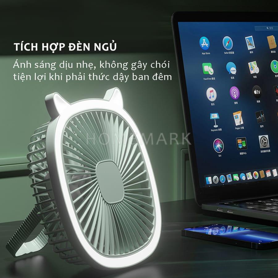 QUẠT TÍCH ĐIỆN CÓ LED - FAN F2 - PIN SẠC