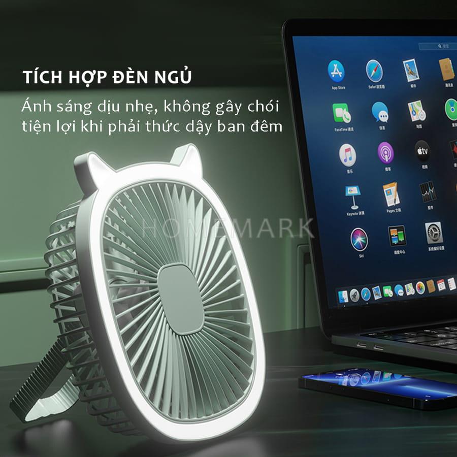 QUẠT TÍCH ĐIỆN CÓ LED - FAN F2 - PIN SẠC