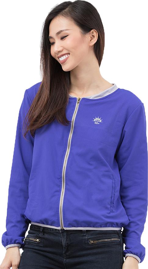 Áo khoác nữ chống nắng UPF50+ Light Grape Blue Zigzag JAC00306 size