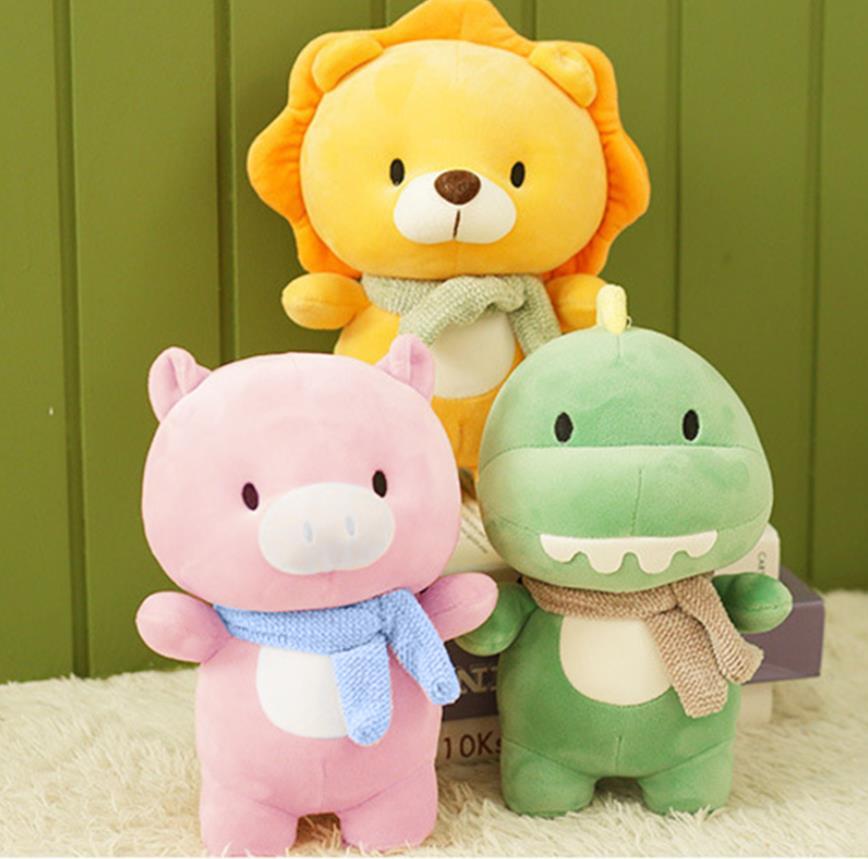 23Cm Đáng Yêu Trang Trí Phòng Thú Nhồi Bông Hình Sư Tử Hà Mã Lợn Khủng Long Gối Kawaii Búp Bê Sang Trọng Đồ Chơi Cho Trẻ Sinh Nhật tặng Quà Giáng