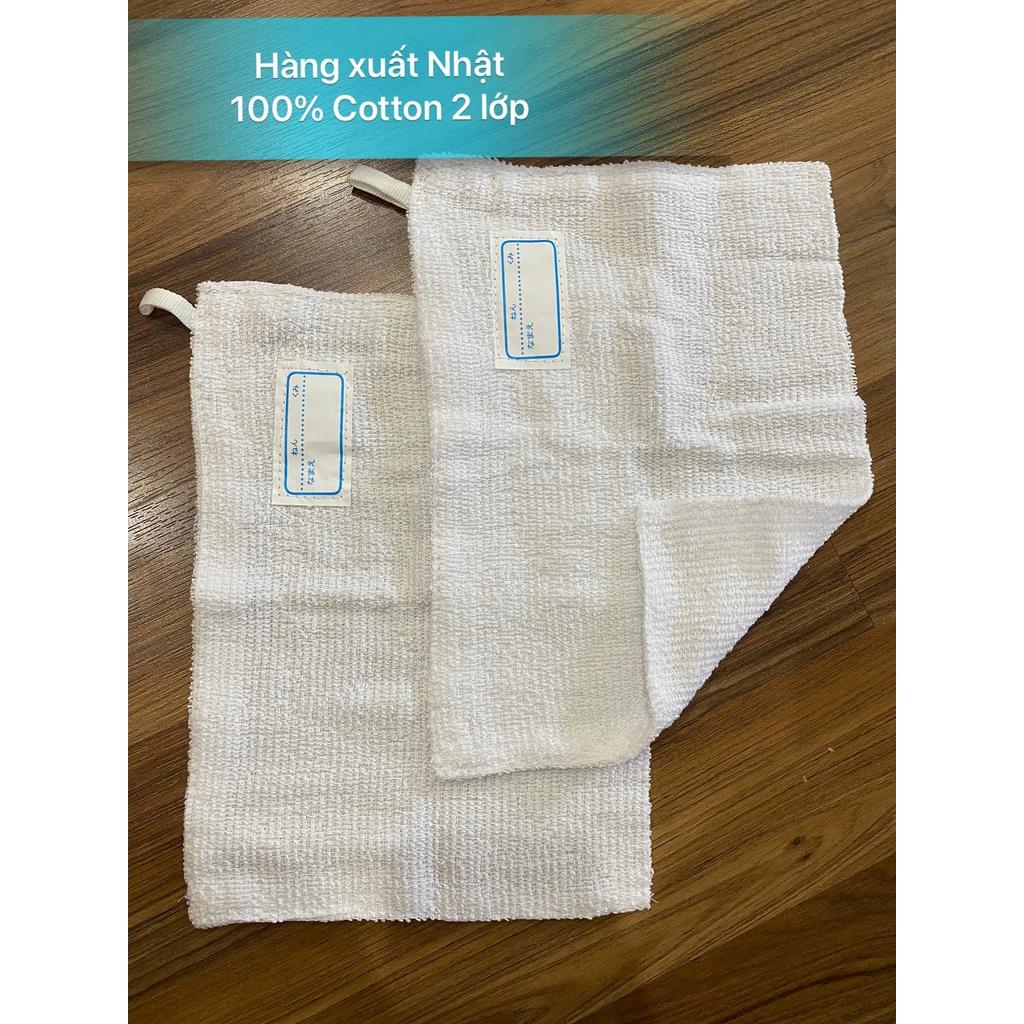 Sét 2 Khăn lau 100% cotton KT 20x30cm hàng 2 lớp dày dặn 30gr , không xổ lông thấm hút tốt hàng Xuất dư Nhật