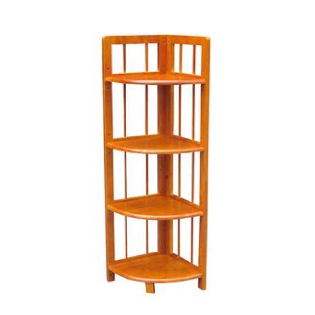 Kệ Góc 4 Tầng Cao 120 Gỗ Cao Su