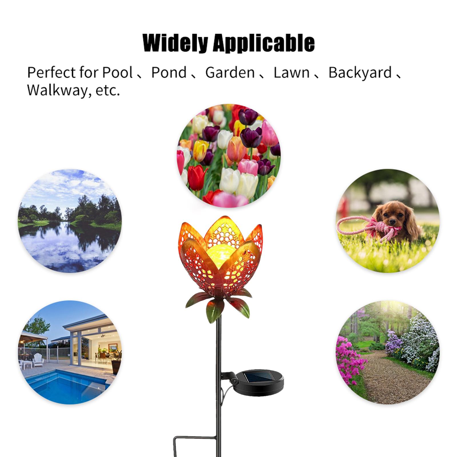 Đèn Led Năng Lượng Mặt Trời Hình Hoa Kim Loại Không Thấm Nước