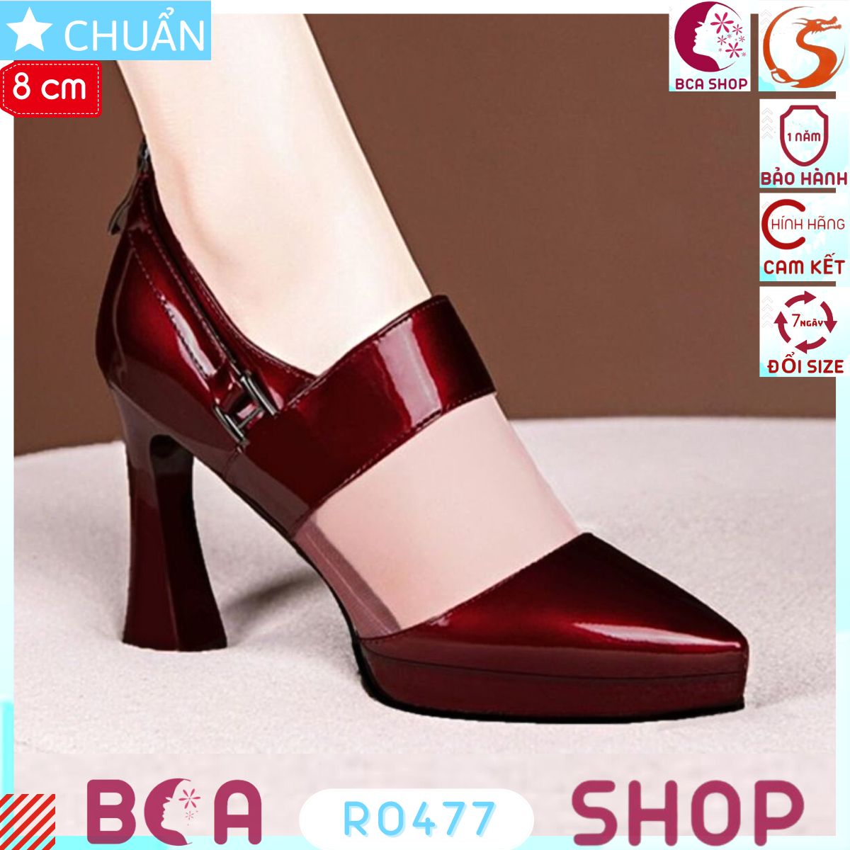 Cao gót kiểu bốt thời trang 8p RO477 màu trắng ROSATA tại BCASHOP thiết kế kết hợp giữa cao gót và bốt độc đáo