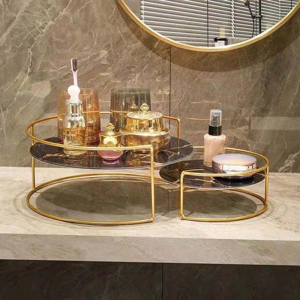 Bathroom Cosmetic Organiser Countertop, Tray Shelf for Cosmetic Skincare, Luxury