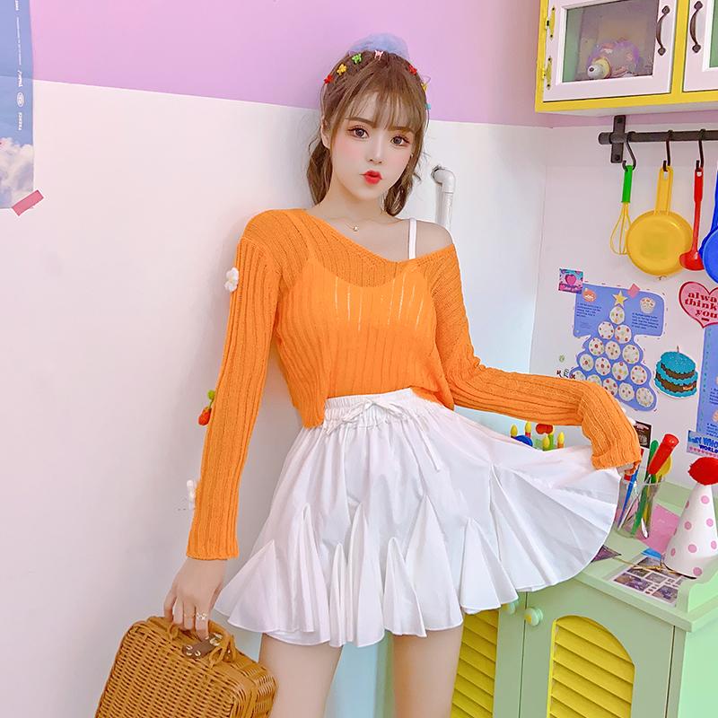 Áo len Montoghi dệt kim MỎNG CROPTOP GẮN NHÃN dễ phối đồ thời trang sang trọng