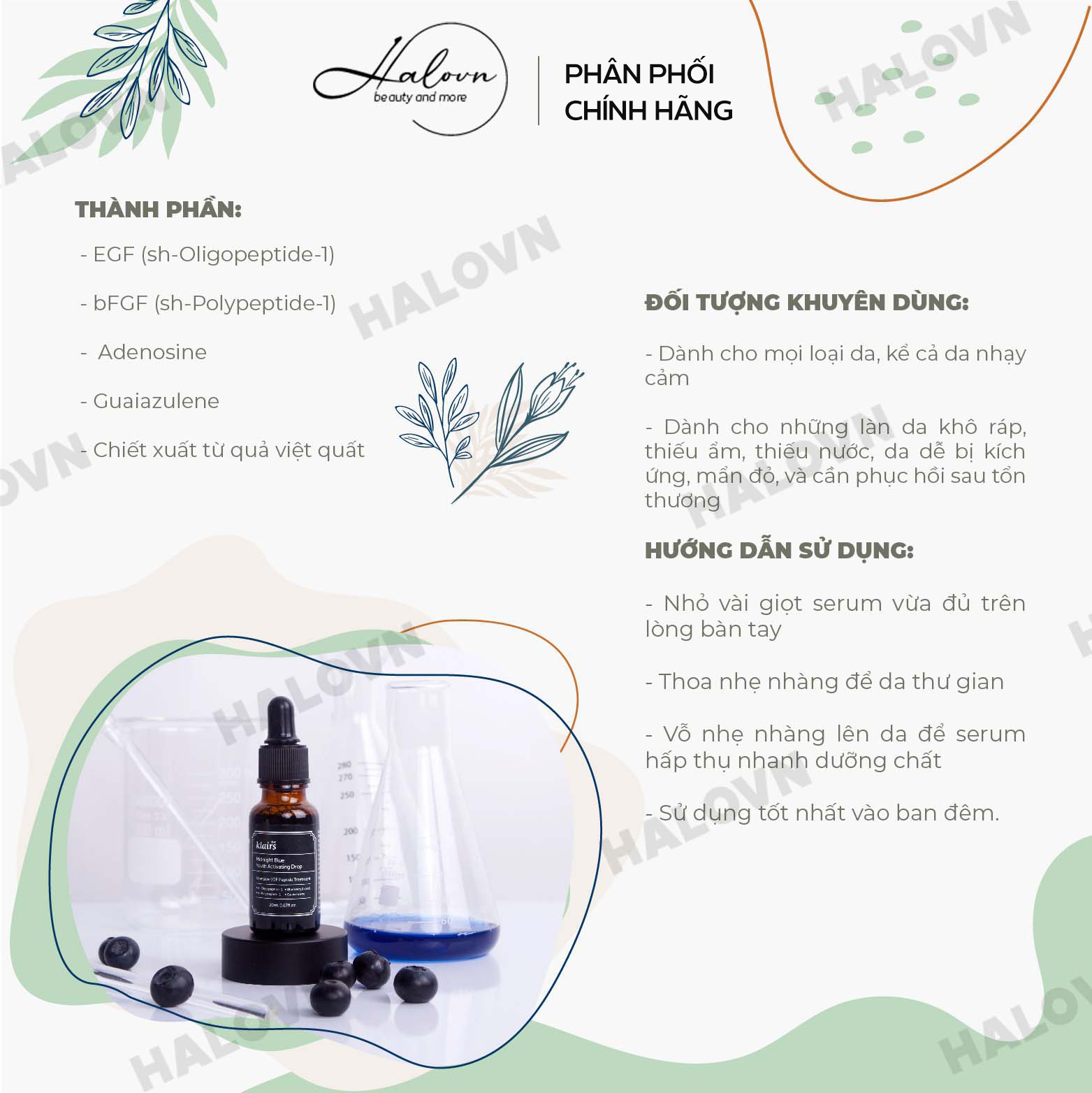 Tinh Chất Dưỡng Làm Dịu, Phục Hồi Da Klairs Midnight Blue Youth Activating Drop 20ml