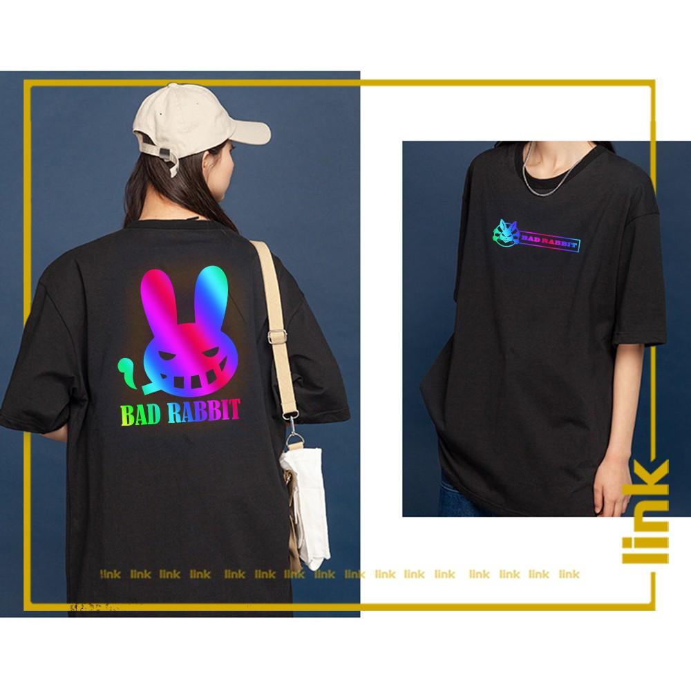 Áo phông nữ unisex phản quang THỎ BAD RABBIT tay lỡ