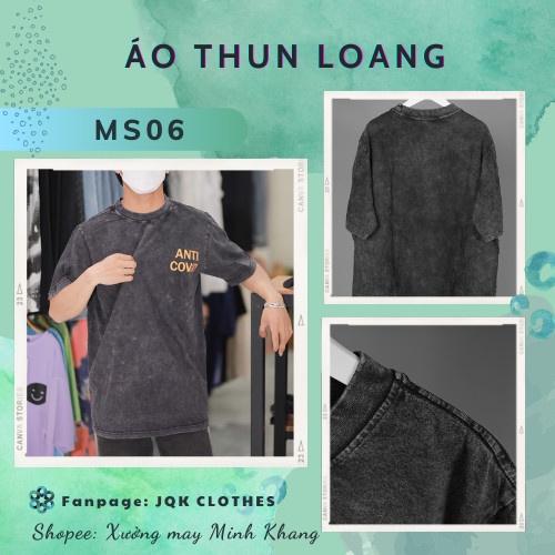 Áo thun loang đen ANTI_COVID tay lỡ nam nữ chất liệu cotton 100% cao cấp dáng unisex