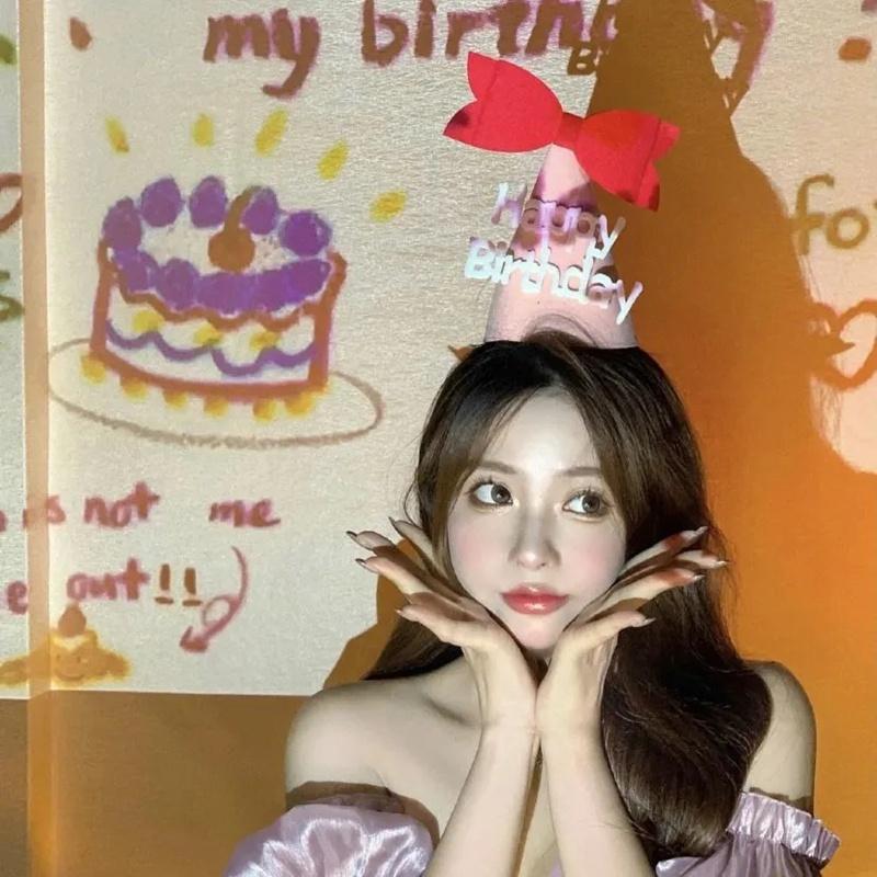 Mũ Sinh Nhật Đính Nơ Dễ Thương Có Thể Điều Chỉnh Cho Tiệc Sinh Nhật