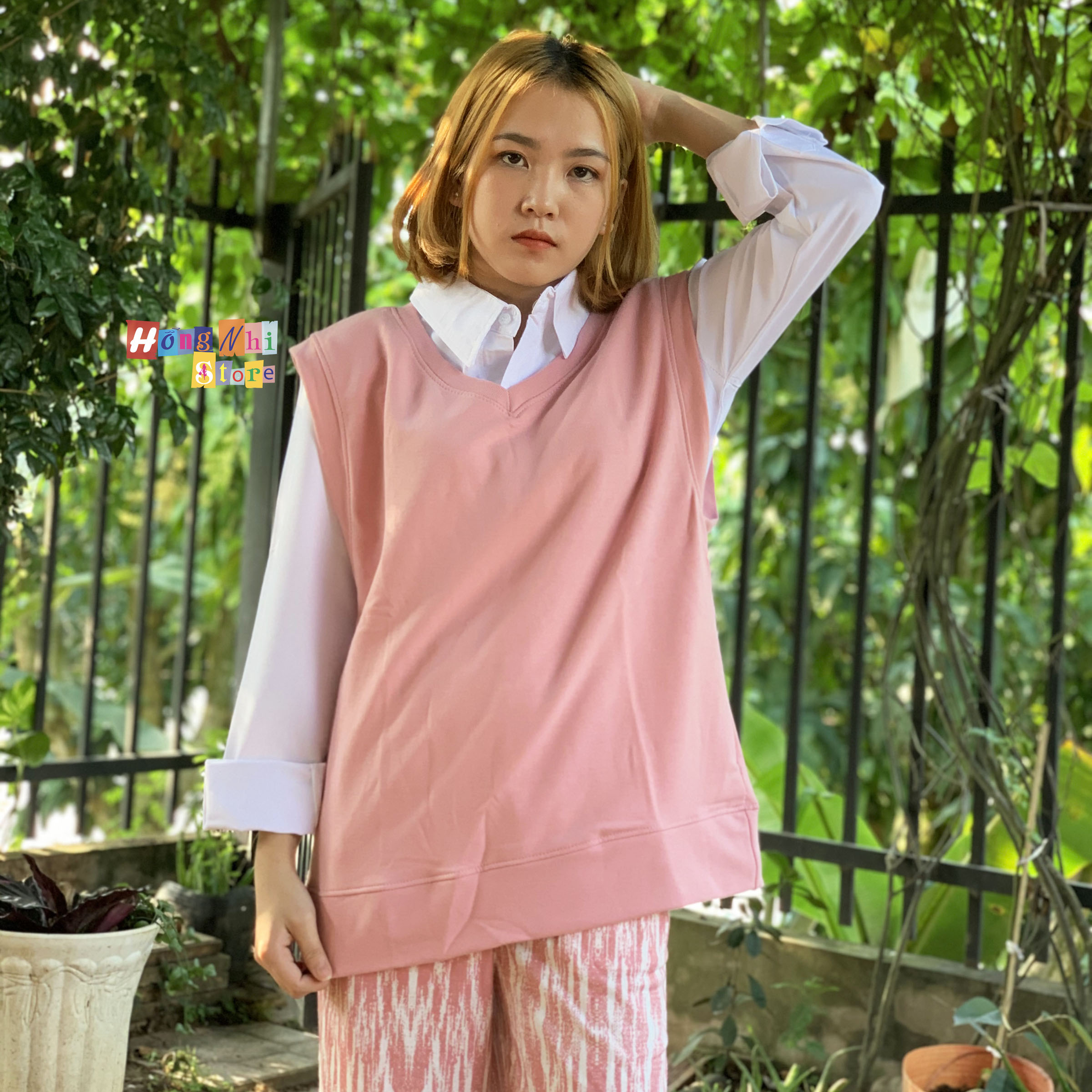 Áo Gile Trơn Sát Nách Cổ Tim Màu Trắng Gile Basic Ulzzang Unisex - MM