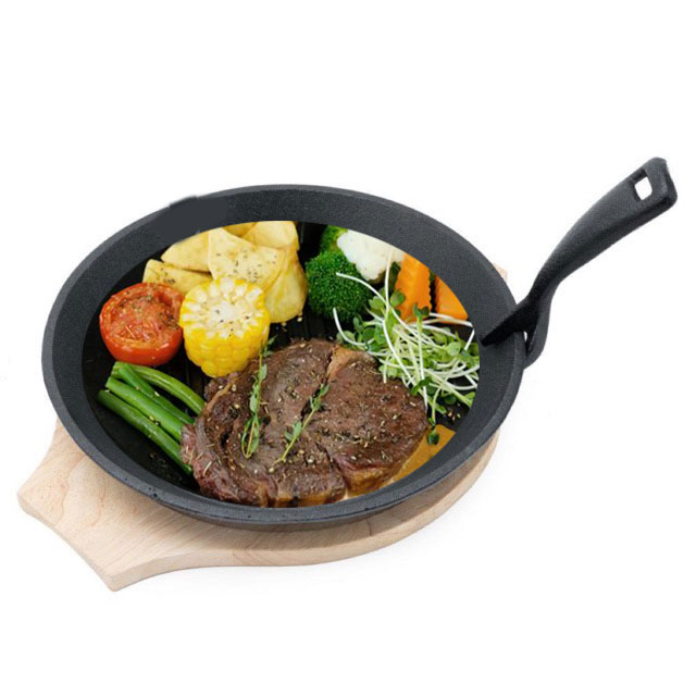 Bộ Chảo Gang Tròn Lòng Sâu Chống Dính Dày Nặng Làm Bò Né Beefsteak Dragon