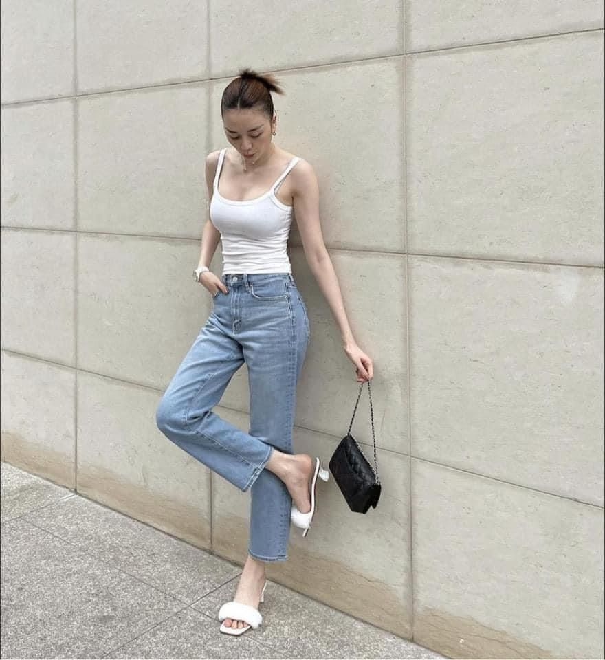 Quần jean suông xanh nhạt cho nữ QDN212