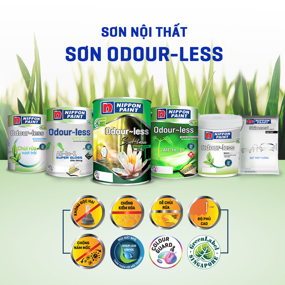 Sơn nội thất Cao Cấp Odour-less Chùi Rửa Vượt Trội (MÀU TRẮNG)