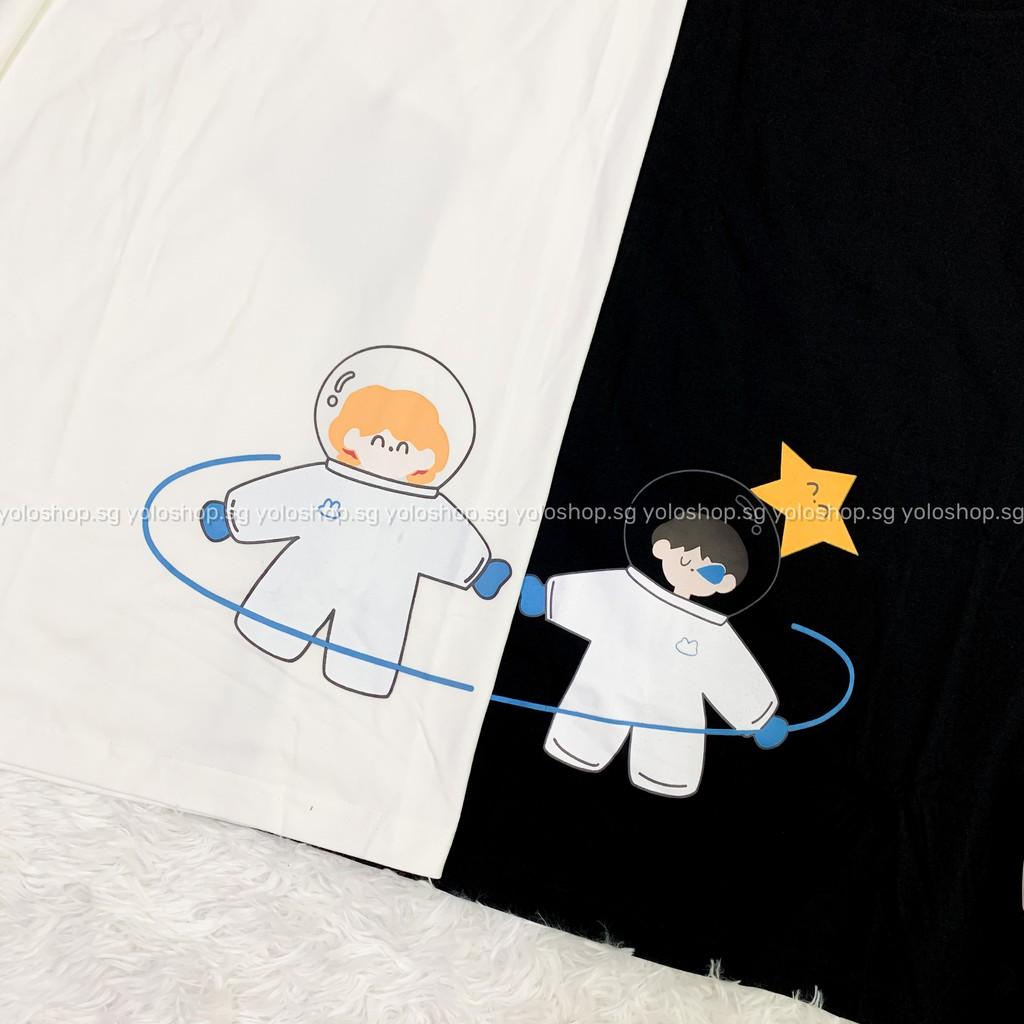 Áo Thun Tay Lỡ Unisex COUPLE PHI HÀNH GIA Form Rộng