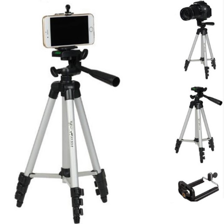 Chân Máy Ảnh, Chân Điện Thoại TRIPOD TF 3110 Chất Liệu Hợp Kim Nhôm, Điều Chỉnh Linh Hoạt Độ Dài Phù Hợp Với Yêu Cầu Người Dùng