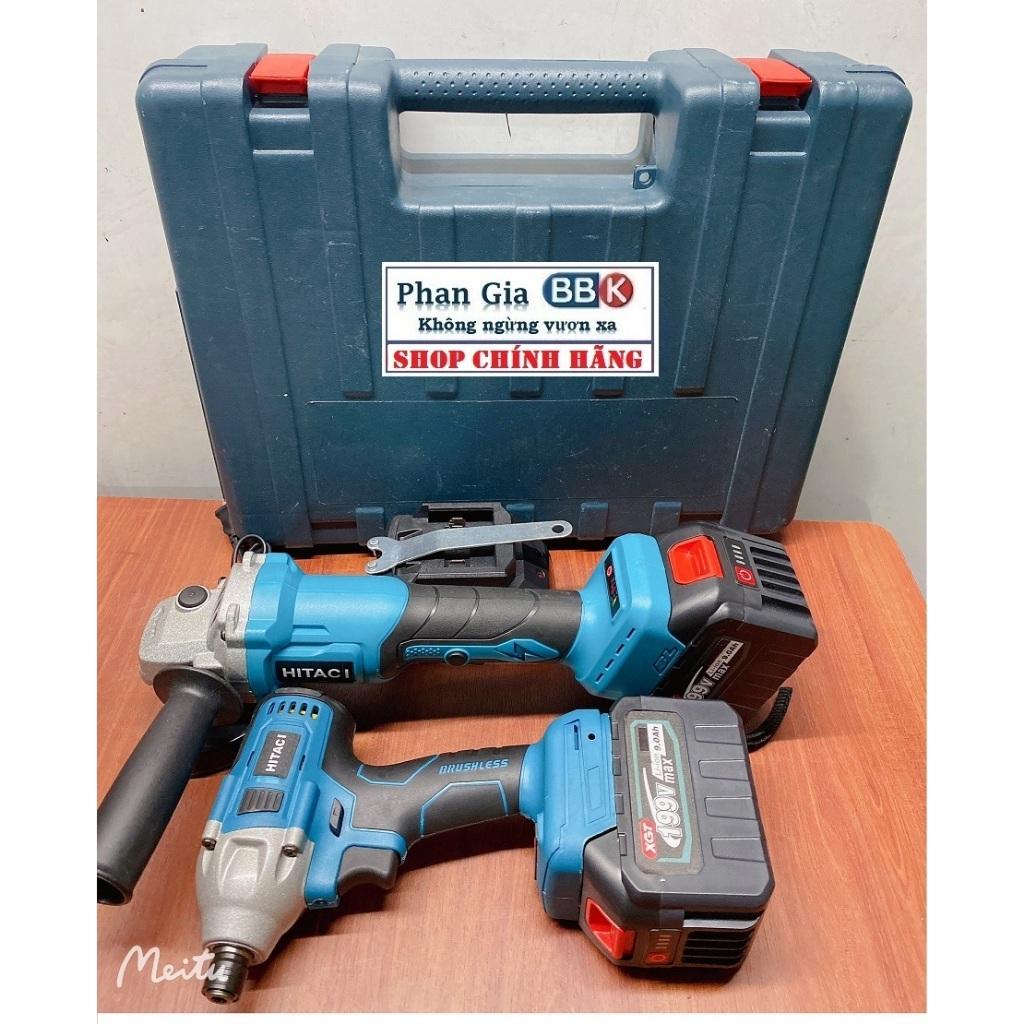 Combo 2 trong 1 gồm máy mài góc pin và máy chuyên vít pin 199V Pin 15 CELL - Tặng hộp đựng