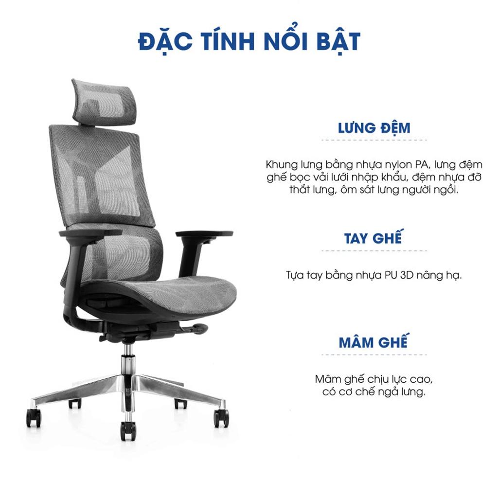 Ghế công thái học GOVI Ergonomic Felix F6226A Thiết kế bảo vệ sức khỏe