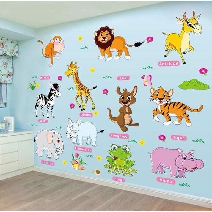 Decal dán tường chi tiết hình các Con Vật cho bé - Tranh dán tường cho bé