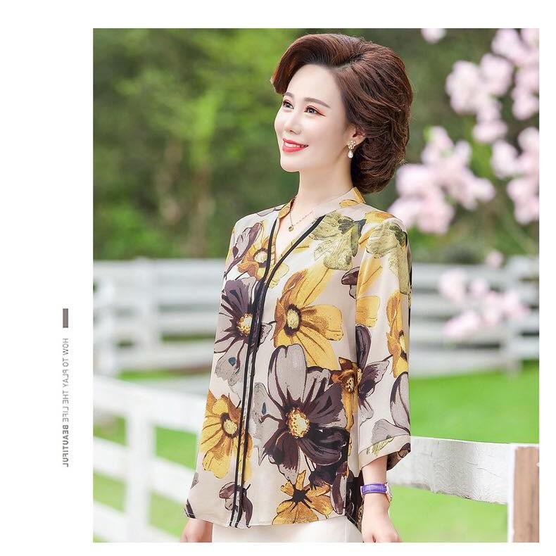 Áo hoa trung niên cho người lớn tuổi  GD29-0121