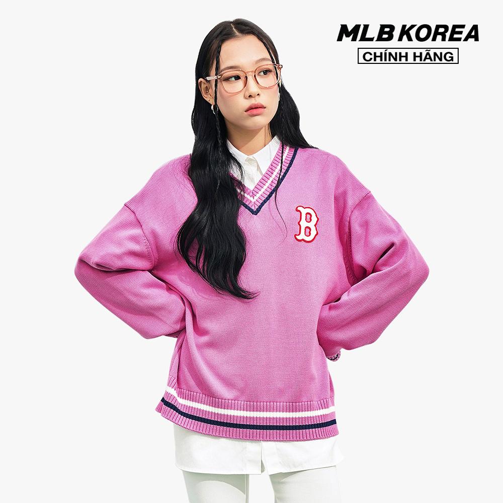 MLB - Áo sweater phom suông tay dài cổ V thời trang 3AKPV0131