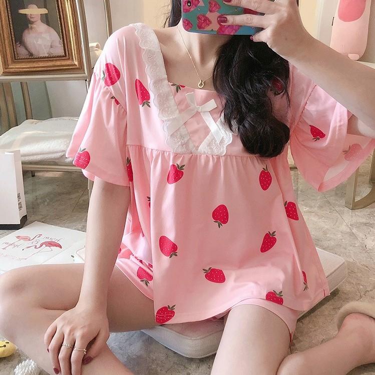 Đồ Bộ Tay Ngắn Quần Đùi Baby Doll Siêu Xinh - DB021