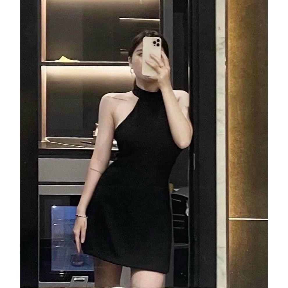 Đầm Đen Cổ Yếm Tôn Dáng đi biển dự tiệc dạo phố bigsize gợi cảm sexy