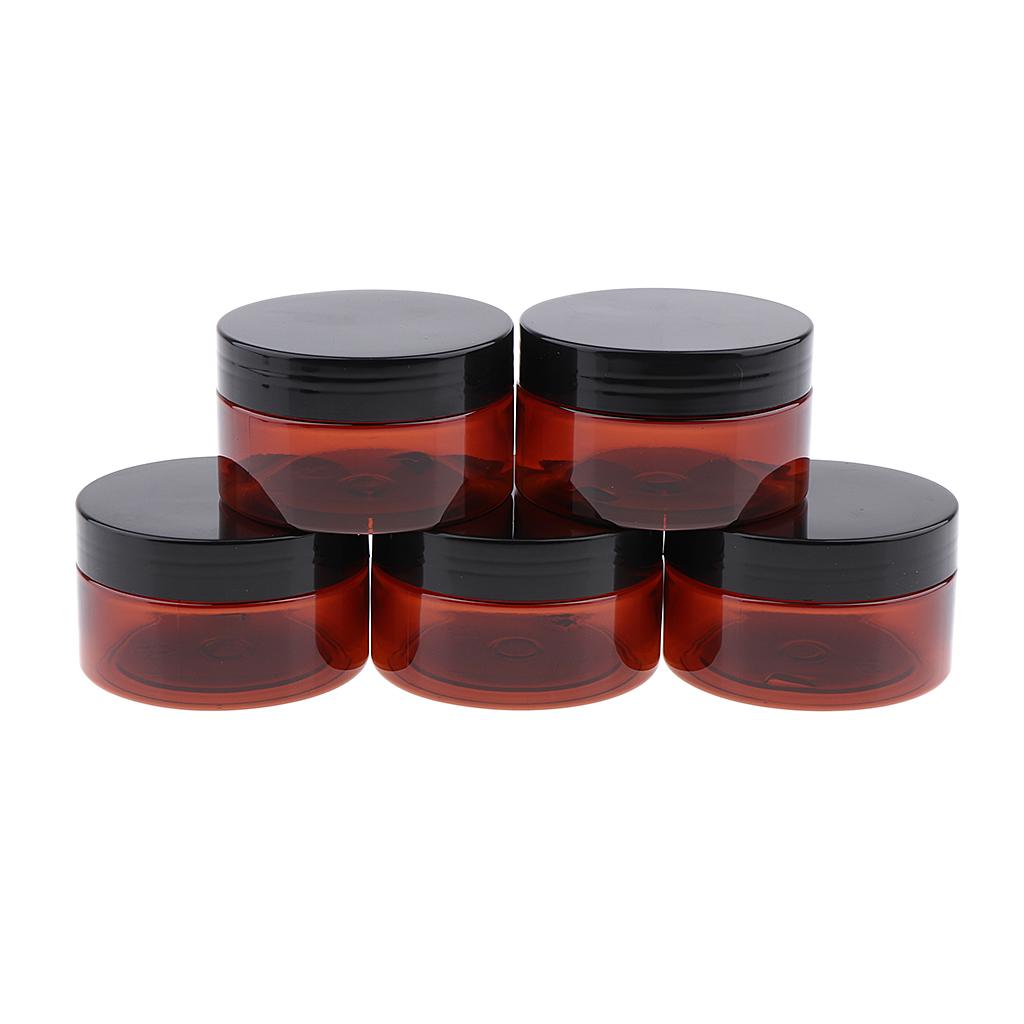10 Pcs Makeup Pot Empty Cosmetic Jars Cream Gel Container Black Plastic Lid