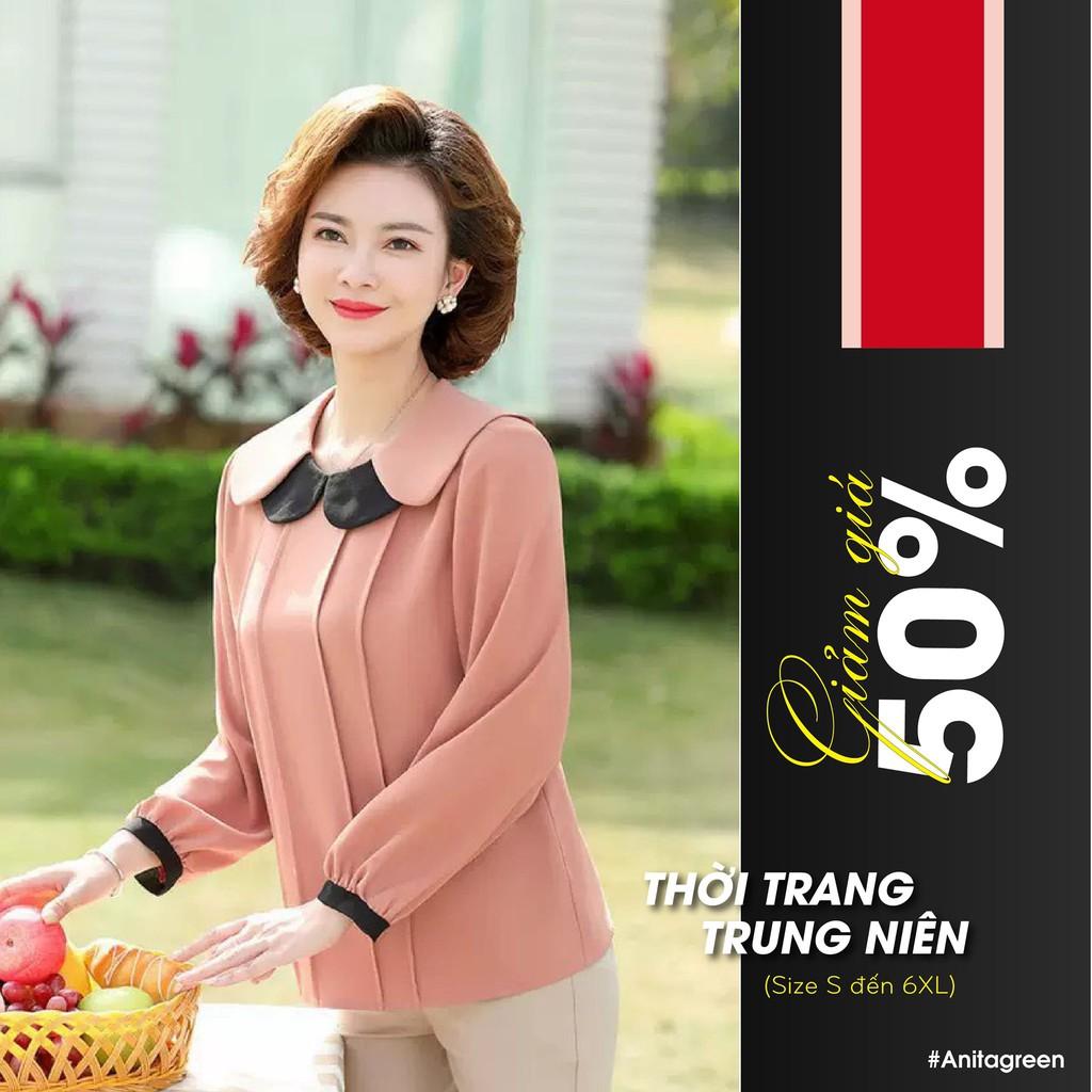 áo kiểu tay dài cao cấp cho người lớn tuôi3 (thời trang trung niên Lolita xinh) GD09-0121