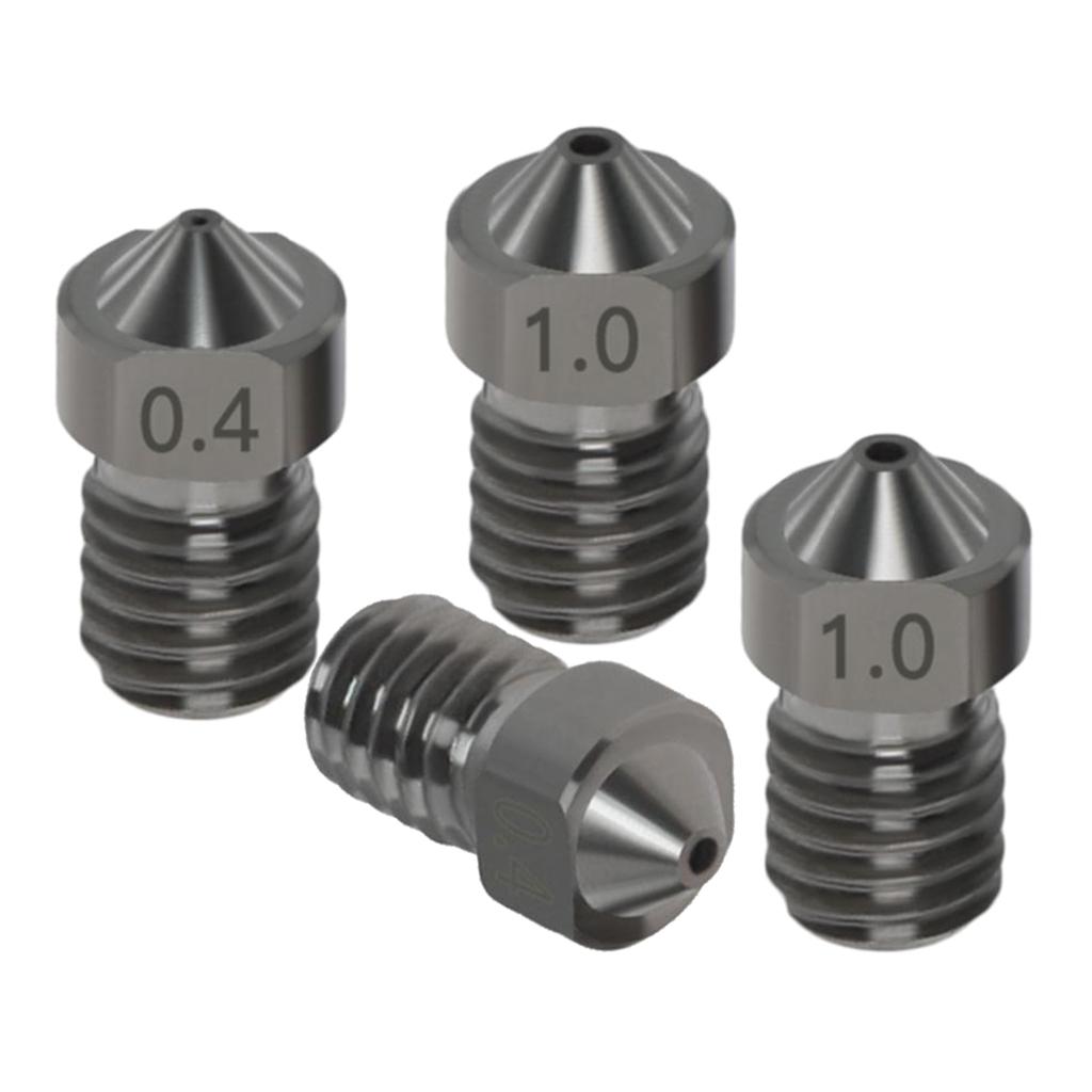 4 Packs 3D Printer 0.2 0.3 0.4 0.5 0.6 1.0mm V6 Nozzles 1.75mm Filament