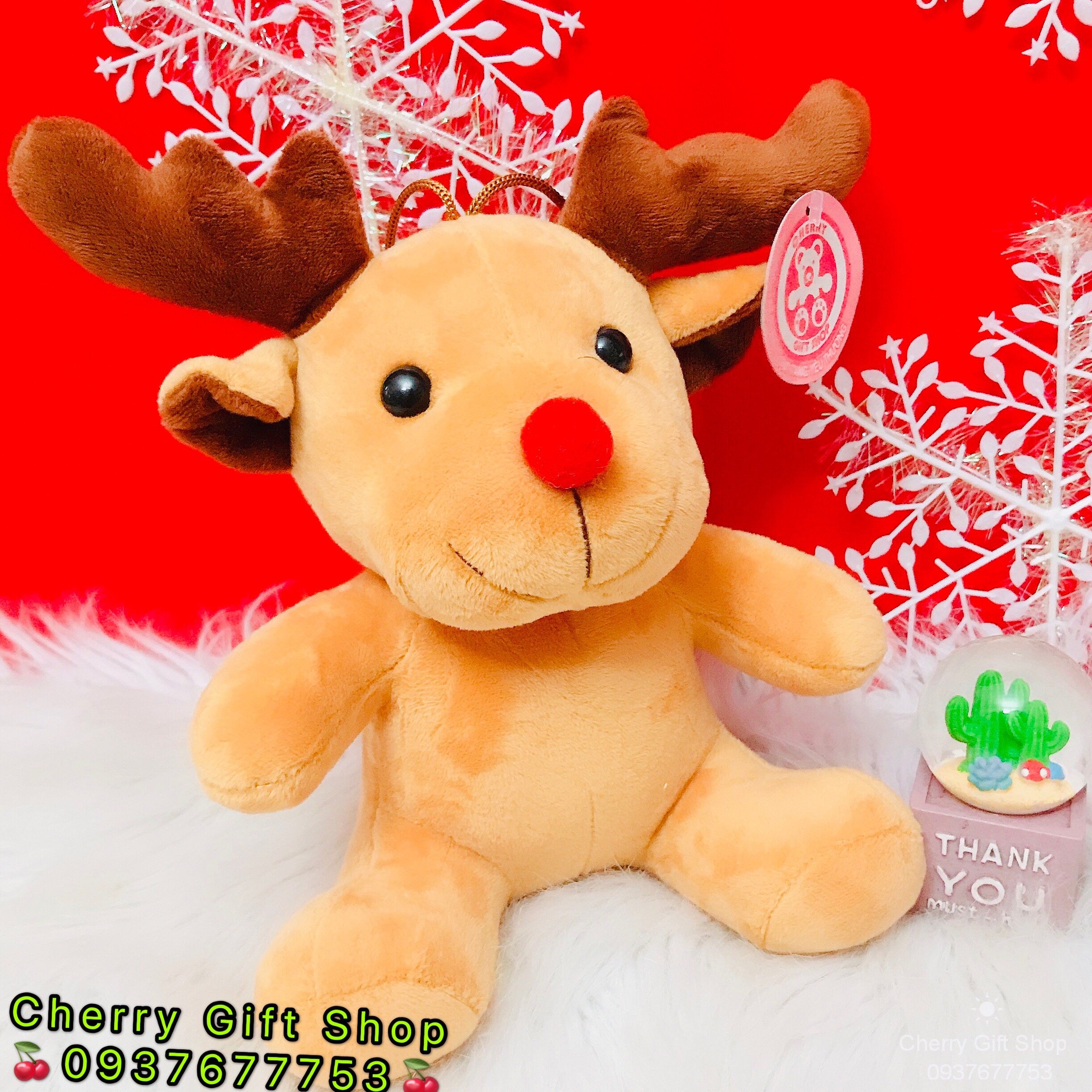 Gấu Bông Tuần Lộc 20cm Ảnh Shop Chụp Hàng Việt Nam - Qùa Tặng Giáng Sinh Cho Bé