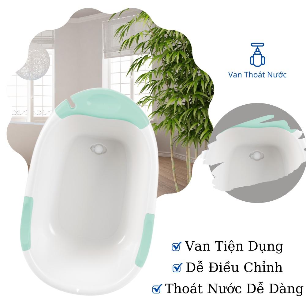 Chậu tắm cho bé , Notoro Plus INOCHI Thiết Kế Rộng Có Tay Nắm thau gấp gọn Giúp Bé sơ sinh loại to tặng kèm tựa tắm