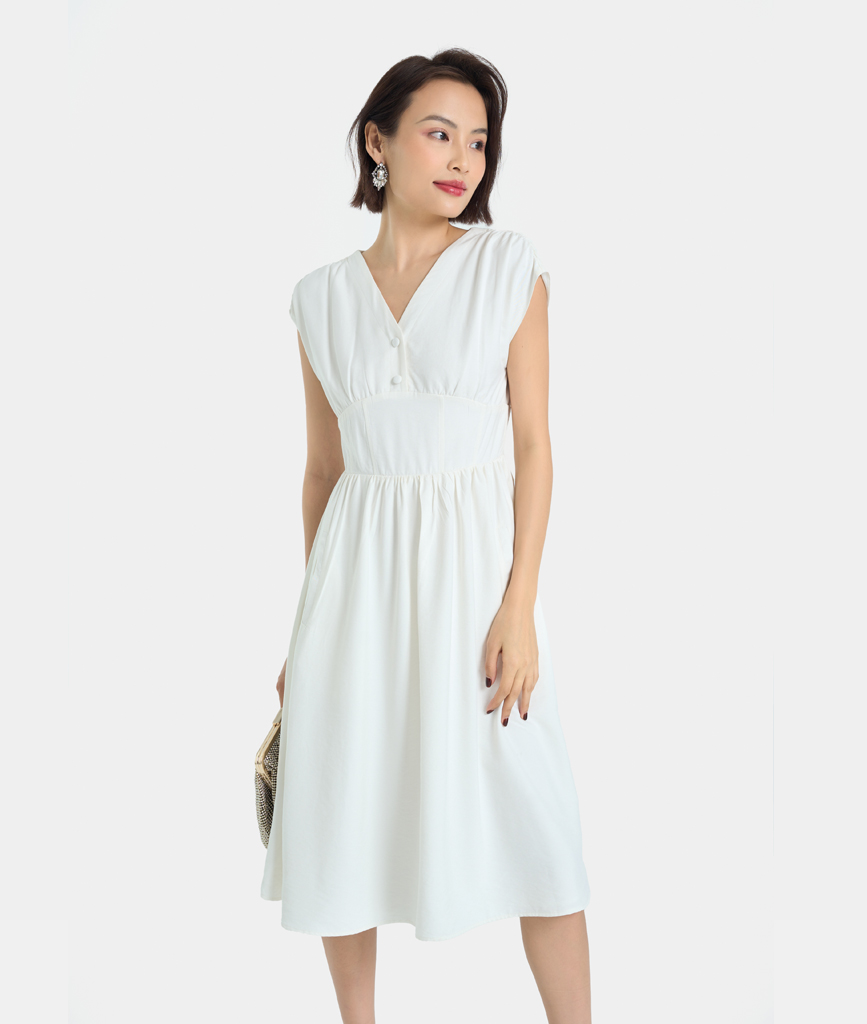 Đầm Lửng Nữ Thời Trang HNOSS Kiểu Corset HNDLU077