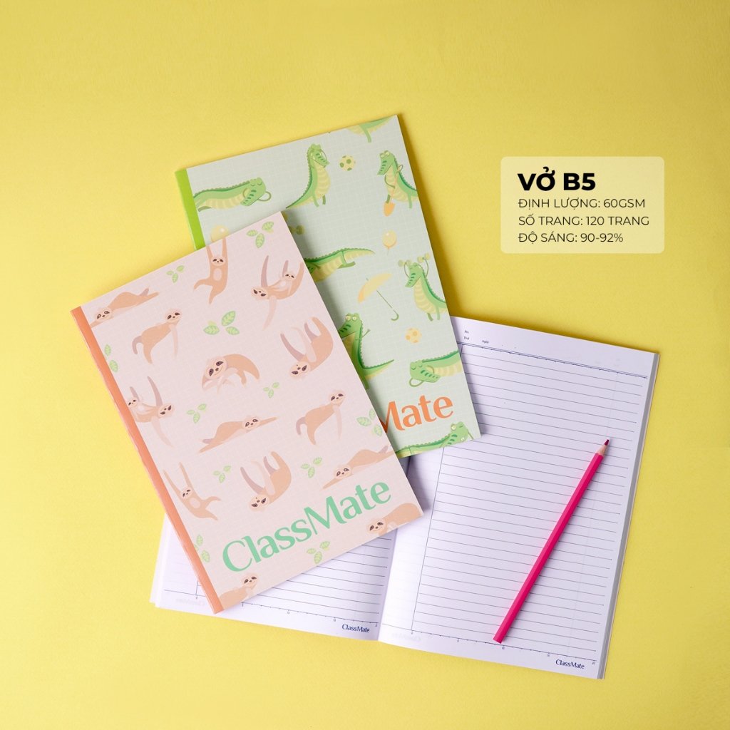 Lốc 5 Vở KN Classmate 120 Trang Pattern NB5-12-0608 - Bìa Vở Cán Vân Chống Nước
