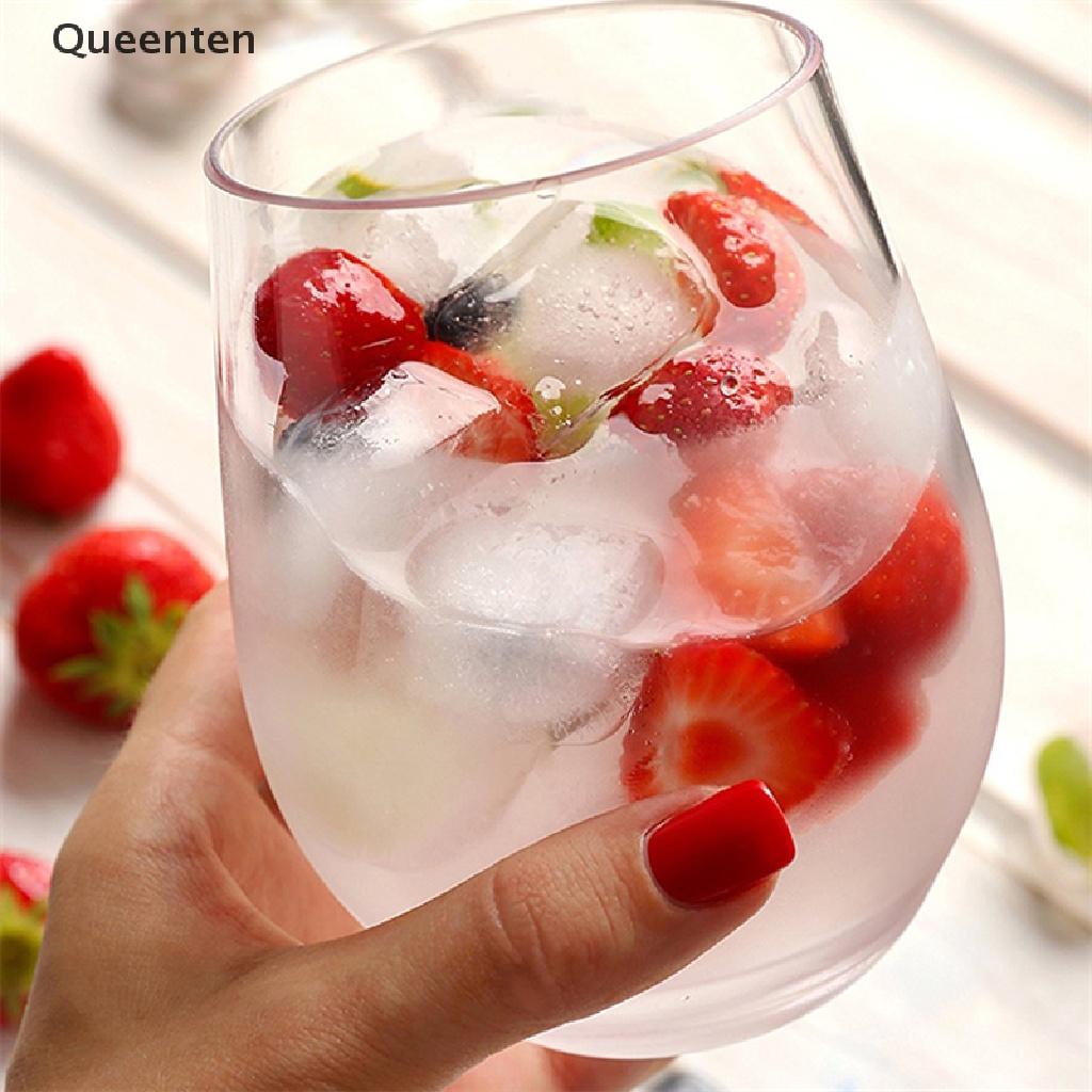 Queenten 4pc/Set Shatterproof Wine Glass Unbreakable PET Red Wine Tumbler Glasses Cups QT