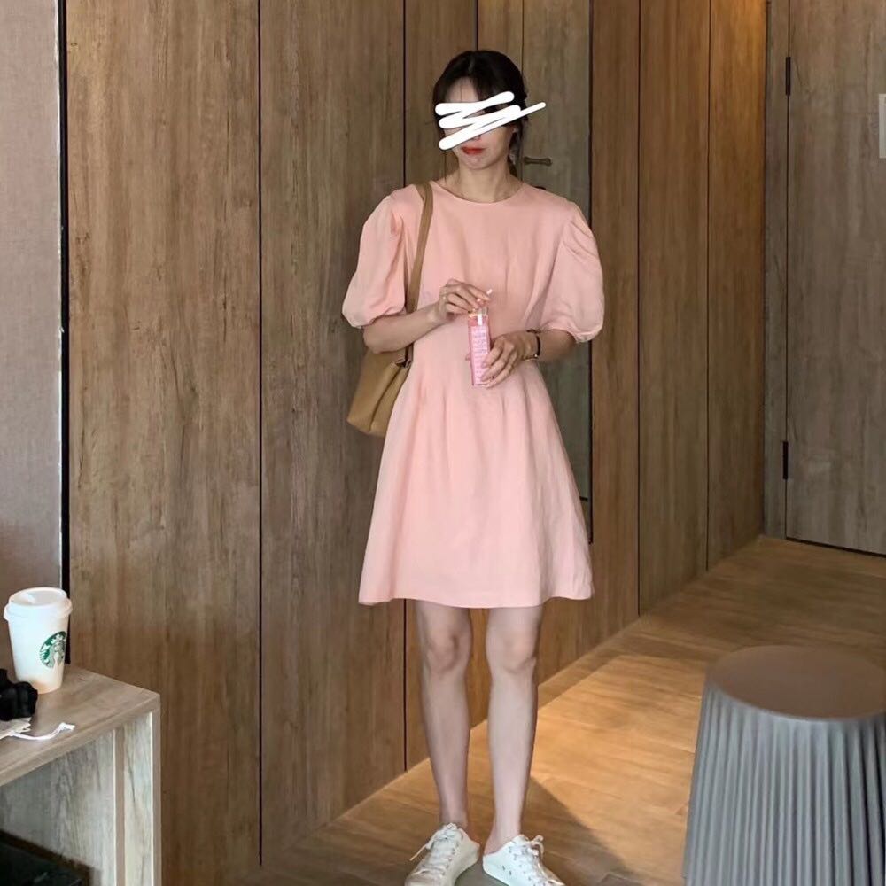 Váy ngắn nữ tay bồng thời trang