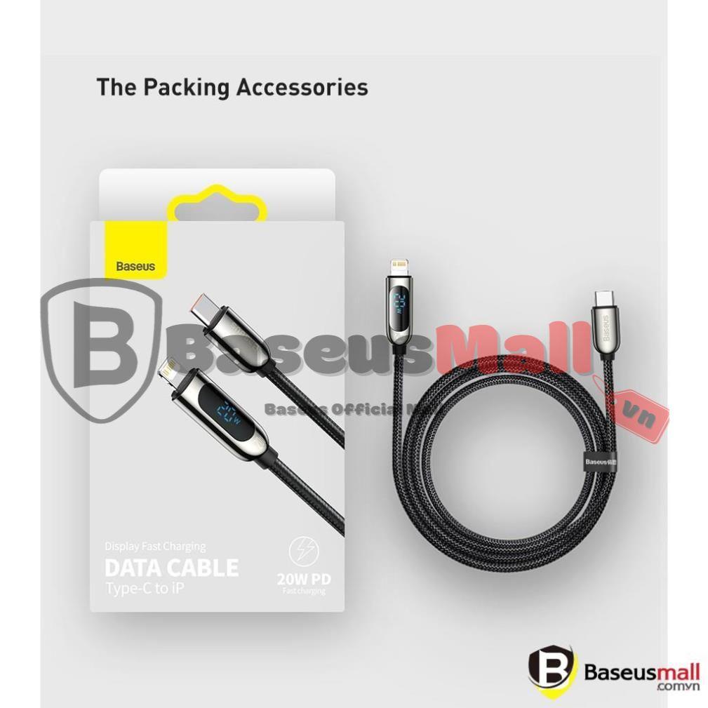 Baseus -BaseusMall VN Cáp sạc nhanh màn hình LED Baseus Display Fasst Data Cable Type C to L 20W (Hàng chính hãng