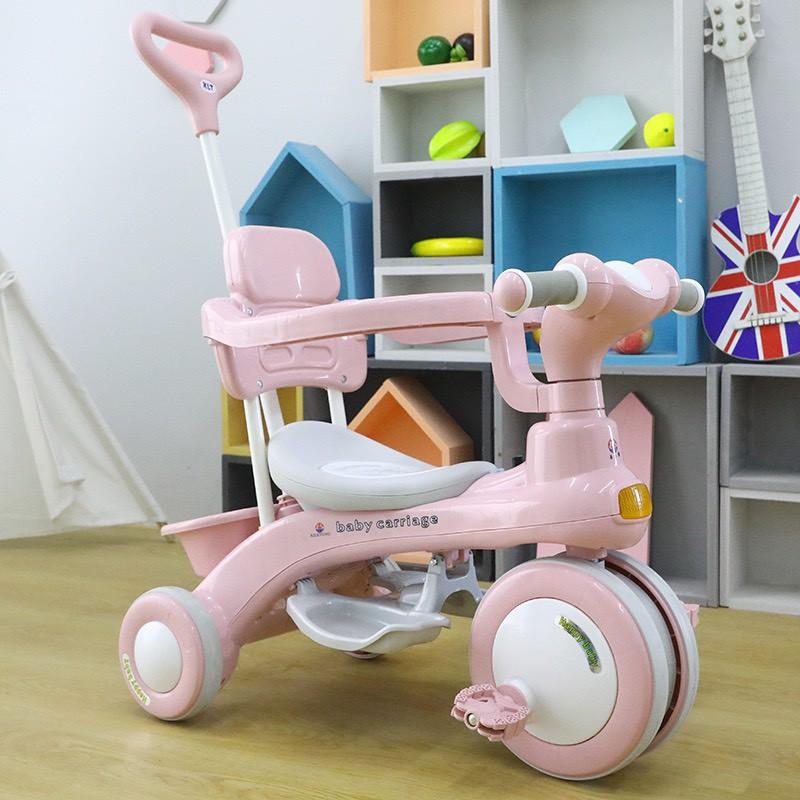 Xe đẩy đi bộ xe đạp 3 bánh 618 có cần đẩy phát nhạc cho bé