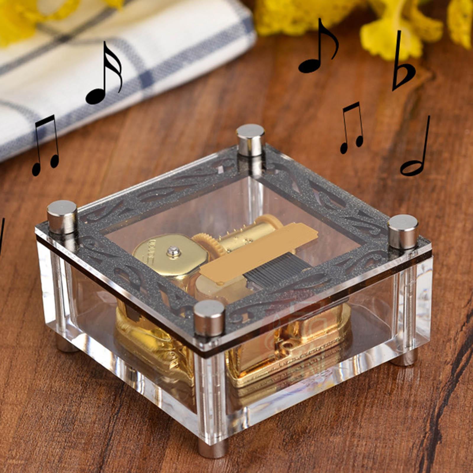 Unique Music Box Clear for Friends Birthday Gifts Acrylic