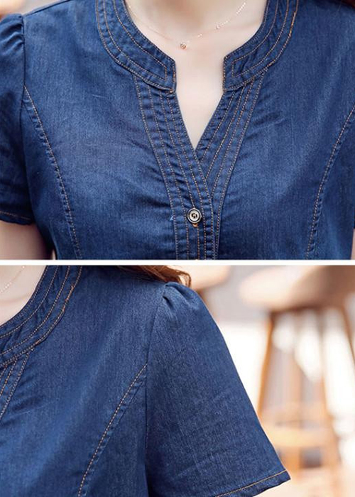 Đầm Jean Suông Công Sở