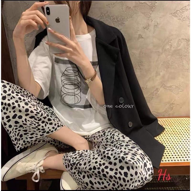 Bộ áo thun ô vuông lọ quần đốm HS68