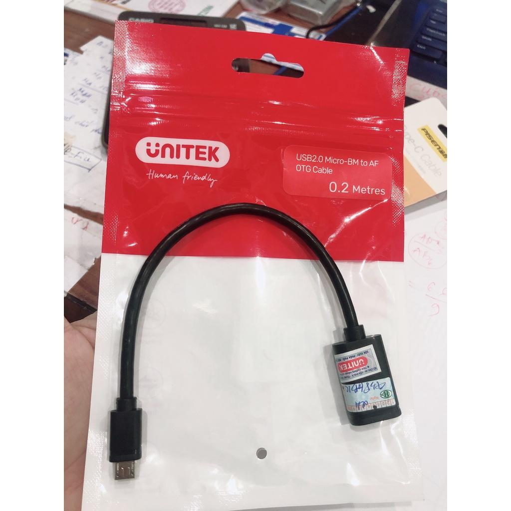 Cáp OTG MICRO TO USB UNITEK Y-C438, Hàng chính hãng