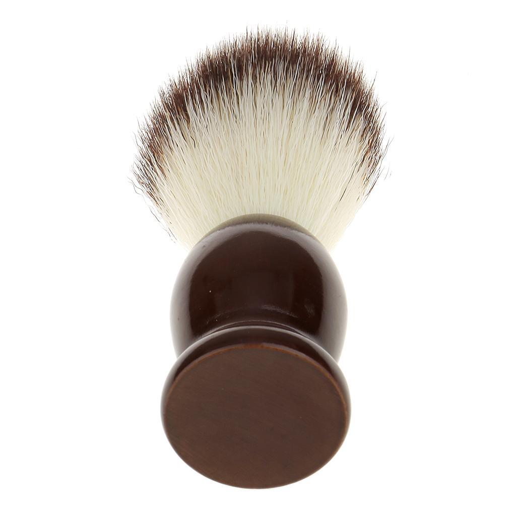 Men Shaving Brush + Stainless Steel Holder Stand + Soap Cream Mug Bowl Set