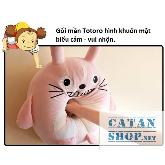Gối mền TOTORO 3in1 mặt biểu cảm vui nhộn Vải nỉ nhung cực mịn, bộ chăn gối văn phòng